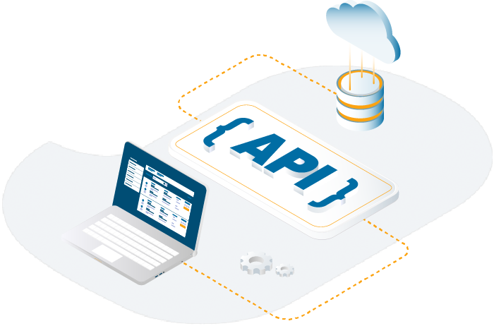 Illsutration of API connect to the Salesforce Cloud