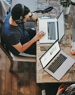 Marketing team translating social posts